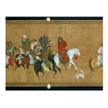 A convoy of Mongols, Chinese, 14th century Postcard