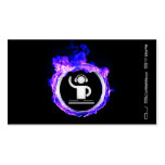 A cool blue flame DJ business card