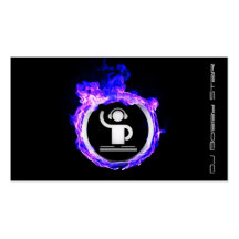 A cool blue flame DJ business card