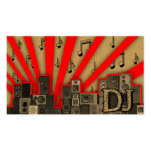 A cool vintage cardboard DJ icon business card