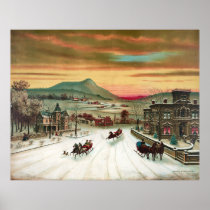 A Country Christmas Scene Posters