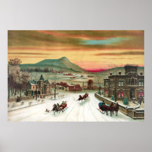 A Country Christmas Scene Posters