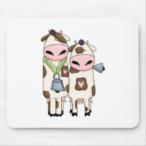 a couple of cute moo cows mouse pad