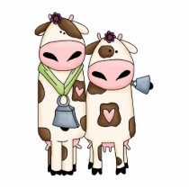 a couple of cute moo cows cut outs