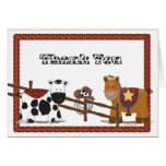 A Cowboy  Cowgirl Thank You Card