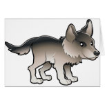 A cute and friendly wolf card