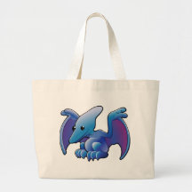 A cute friendly dinosaur pterodactyl or pteranodon canvas bag