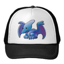 A cute friendly dinosaur pterodactyl or pteranodon mesh hats