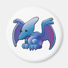 A cute friendly dinosaur pterodactyl or pteranodon magnet