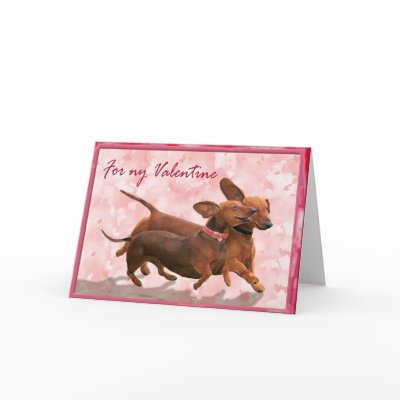 A dachshund Valentine - Lets go play! Cards by relativeperceptions