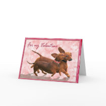 A dachshund Valentine - Lets go play! Cards