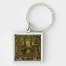 A Dance in a Baroque Rococo Palace Keychain