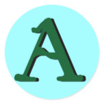 A (dark green) Monogram Sticker