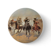 A Dash For Timber by Remington, Vintage Cowboys Button