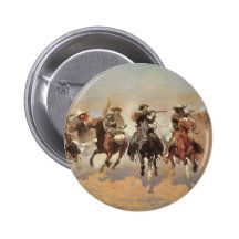 A Dash For Timber by Remington, Vintage Cowboys Button