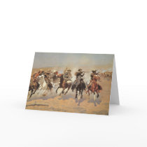 A Dash For Timber by Remington, Vintage Cowboys Greeting Cards