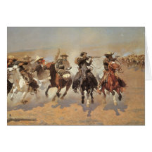 A Dash For Timber by Remington, Vintage Cowboys Greeting Cards