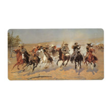 A Dash For Timber by Remington, Vintage Cowboys Shipping Labels