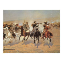 A Dash For Timber by Remington, Vintage Cowboys Postcard