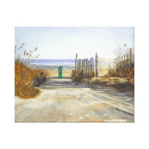 A Day at the Beach Stretched Canvas Print