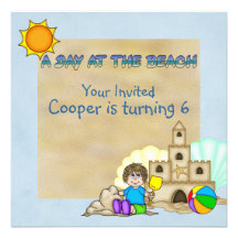 A Day At The Beach Invitation