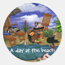A Day at the Beach Stickers