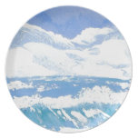 A Day at the Sea Ocean Waves Sunny Day Art Dinner Plate