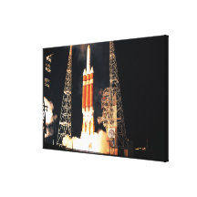 A Delta IV Heavy rocket lifts off Canvas Prints