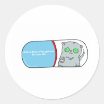 A dose of happiness shelter cat stickers