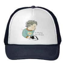 a dreaming baby with a dog 트럭커캡