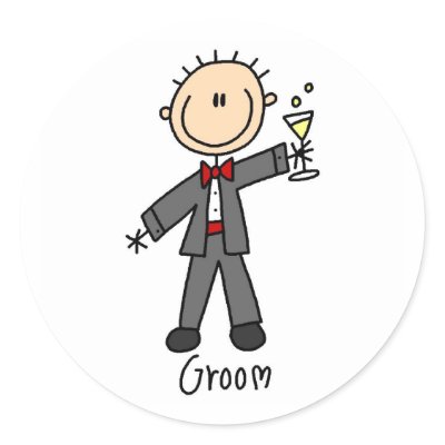A Drink For The Groom Sticker by stick_figures