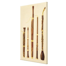 A dulcian, an oboe, a bassoon, an oboe da caccia a canvas prints