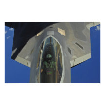 A F-22 Raptor receives fuel from a KC-135 Photographic Print