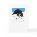 A Face in the Snow - Christmas Cat Card