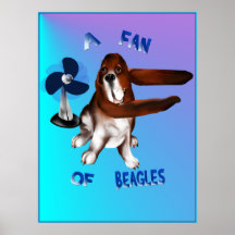 A Fan Of Beagles lettered Poster