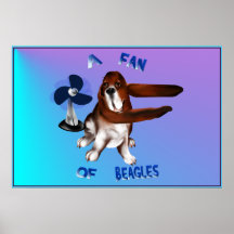A Fan Of Beagles lettered Poster