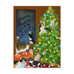A Feline Family Christmas Postcard