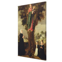 A Female Donor with her Two Daughters Kneeling in Stretched Canvas Prints