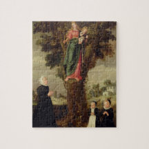 A Female Donor with her Two Daughters Kneeling in Jigsaw Puzzle