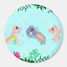 A Fish Family Refrigerator Magnets