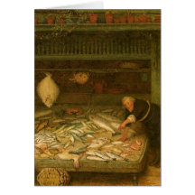 A Fishmonger's Shop by Frederick Walker Greeting Card