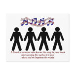 A friend knows the song in your heart postcards