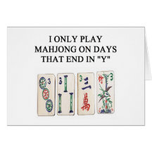 a funny mahjong design greeting card