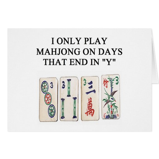 a funny mahjong design greeting card