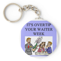 a funny waiter joke key chain