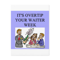 a funny waiter joke post card