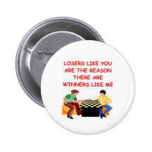 a funny winners and losers joke pinback buttons