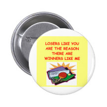 a funny winners and losers joke pinback buttons