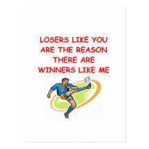 a funny winners and losers joke post card