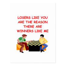 a funny winners and losers joke post cards